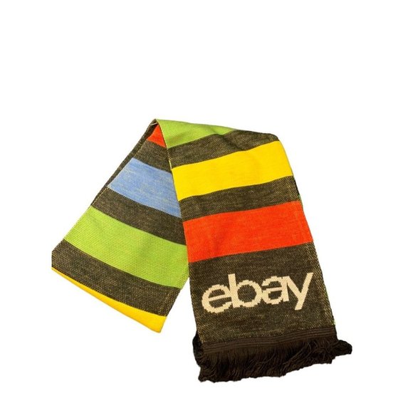 Ebayana Ebay Open 2023 Swag Winter Multicolor Scarf Fringed 8" x 62" - Picture 2 of 7